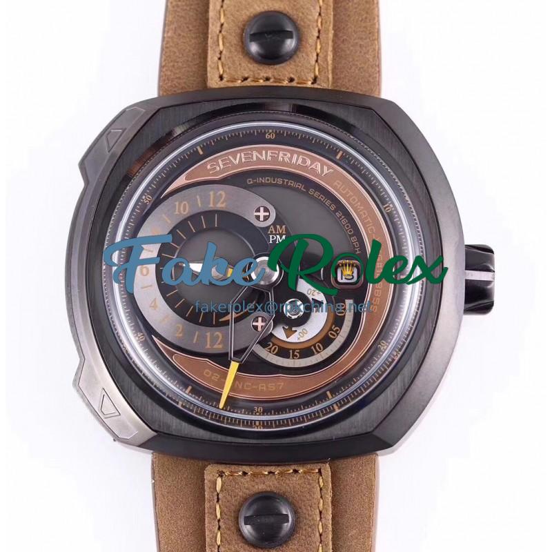 Replica SevenFriday Q2/03 N PVD Brown Dial Miyota 8215