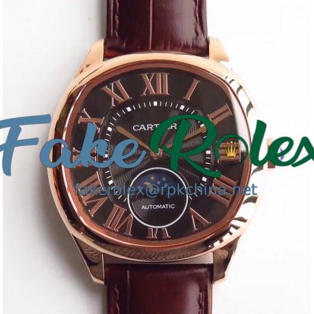 Replica Drive de Cartier Moonphase WGNM0008 N Rose Gold Black Dial Swiss 1904-LU MC