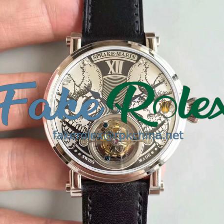 Replica Speake Marin 2002 EQ Stainless Steel White Skull Dial Swiss Tourbillon