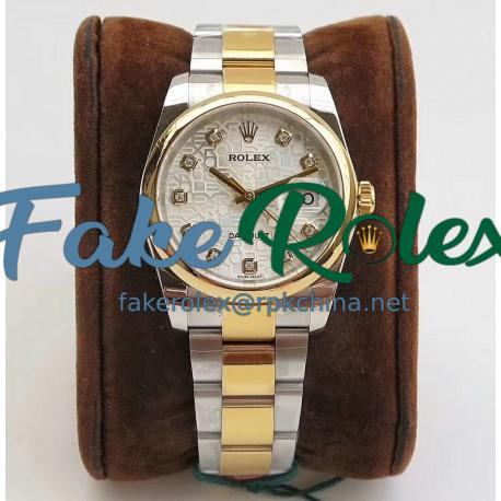 Replica Rolex Datejust 36MM 116234 DJ Stainless Steel 904L & Yellow Gold Silver Anniversary Jubilee Dial Swiss 3135