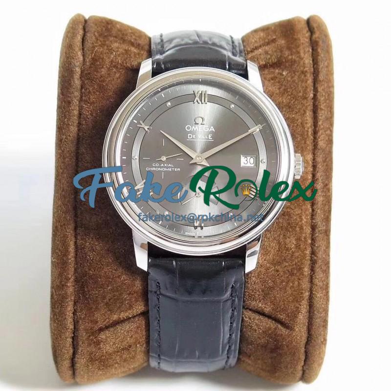 Replica Omega De Ville Prestige Co-Axial Power Reserve 424.13.40.21.06.001 TW Stainless Steel Grey Dial Swiss 2824-2