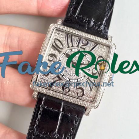 Replica Franck Muller Master Square Ladies 6002 M QZ D GF Stainless Steel & Diamonds Diamond Dial Swiss Quartz