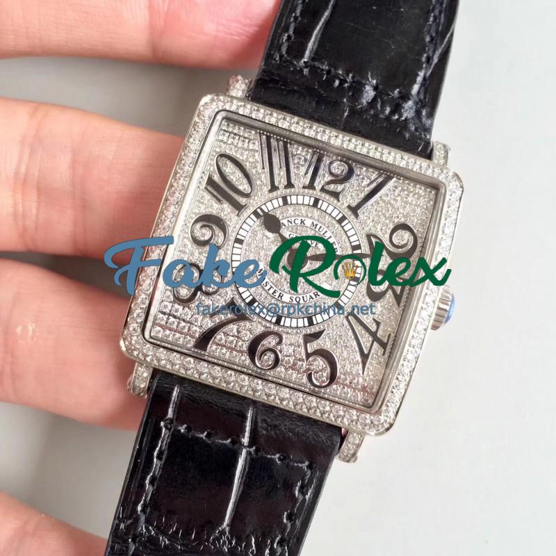 Replica Franck Muller Master Square Ladies 6002 M QZ D GF Stainless Steel & Diamonds Diamond Dial Swiss Quartz