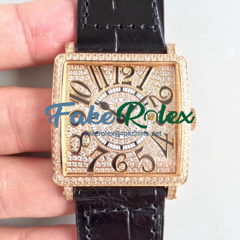 Replica Franck Muller Master Square Ladies 6002 M QZ D GF Rose Gold & Diamonds Diamond Dial Swiss Quartz