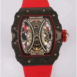 Replica Richard Mille RM53-01 Tourbillon Pablo Mac Donough KV Forged Carbon Skeleton Red Dial M9015