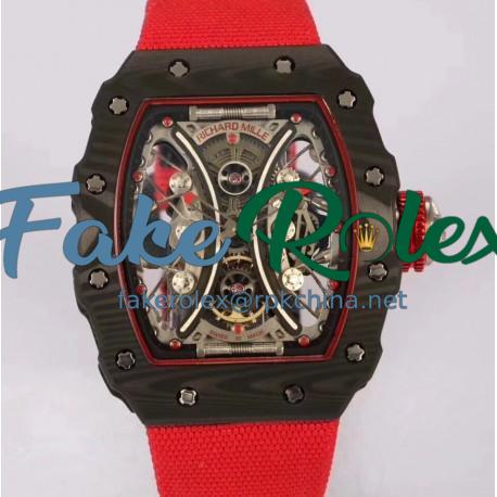 Replica Richard Mille RM53-01 Tourbillon Pablo Mac Donough KV Forged Carbon Skeleton Red Dial M9015