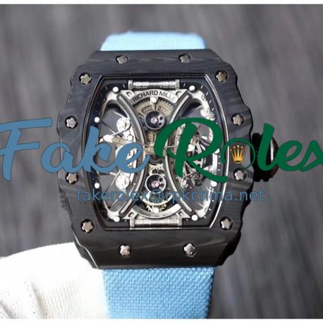 Replica Richard Mille RM53-01 Tourbillon Pablo Mac Donough KV Forged Carbon Skeleton White Dial M9015