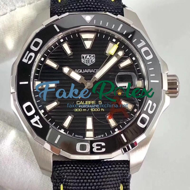 Replica Tag Heuer Aquaracer Calibre 5 WAY211A.FC6362 HBB V6 Stainless Steel Black Dial Swiss 2824-2