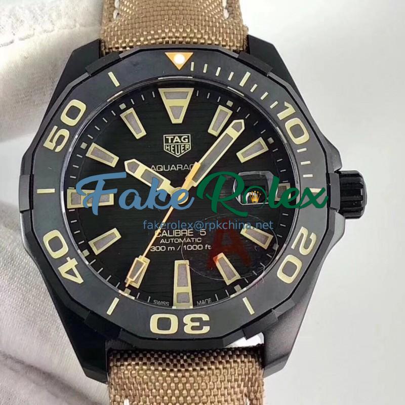 Replica Tag Heuer Aquaracer Calibre 5 WAY208C.FC6383 HBB V6 PVD Black Dial Swiss 2824-2