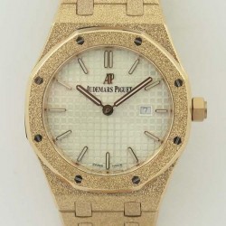 Replica Audemars Piguet Royal Oak Frosted Gold Quartz 33MM 67653 OM Rose Gold Silver Dial Swiss 3132