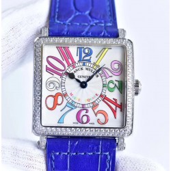 Replica Franck Muller Master Square Ladies 6002 M QZ D  GF Stainless Steel & Diamonds White Dial Swiss Quartz