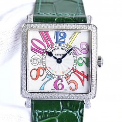 Replica Franck Muller Master Square Ladies 6002 M QZ D  GF Stainless Steel & Diamonds White Dial Swiss Quartz