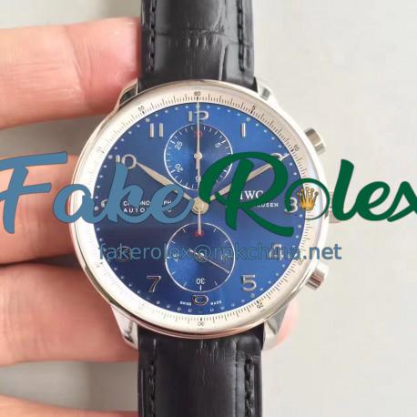 Replica IWC Portugieser Chronograph Laureus Sport for Good Foundation IW371432 ZF Stainless Steel Blue Dial Swiss 7750