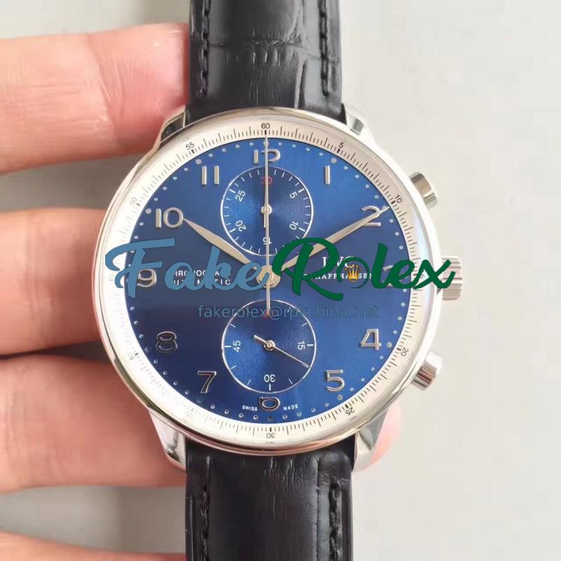 Replica IWC Portugieser Chronograph Laureus Sport for Good Foundation IW371432 ZF Stainless Steel Blue Dial Swiss 7750