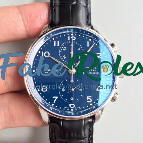 Replica IWC Portugieser Chronograph Edition 150 Years IW371601 YL Stainless Steel Blue Dial Swiss 69355