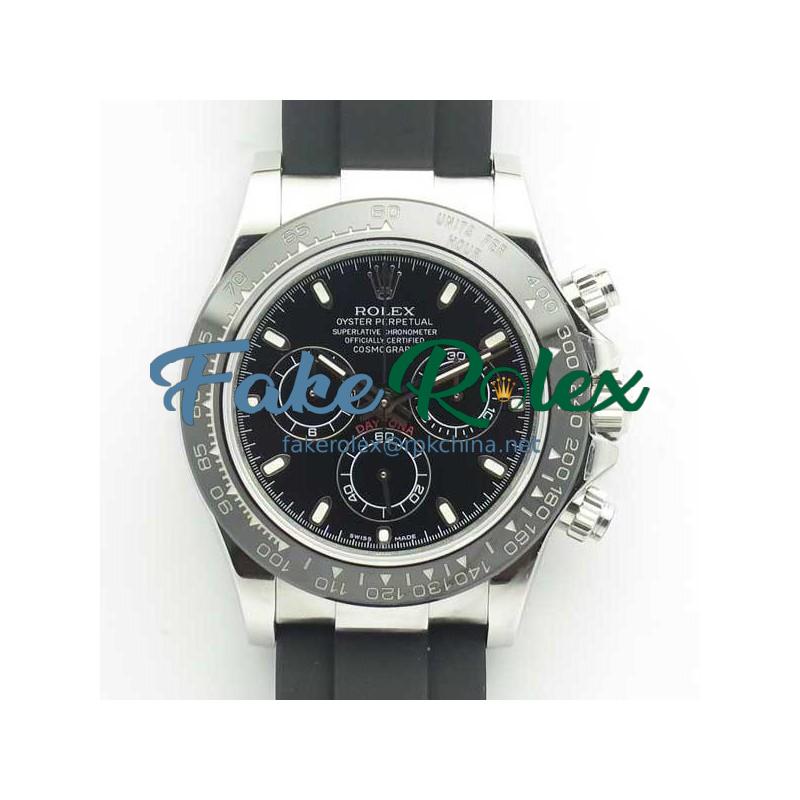 Replica Rolex Daytona Cosmograph 116519LN JH Stainless Steel Black Dial Swiss 4130 Run 6@SEC