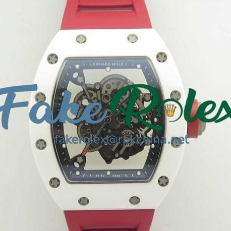 Replica Richard Mille RM055 KV V2 White Ceramic Skeleton Dial M8215