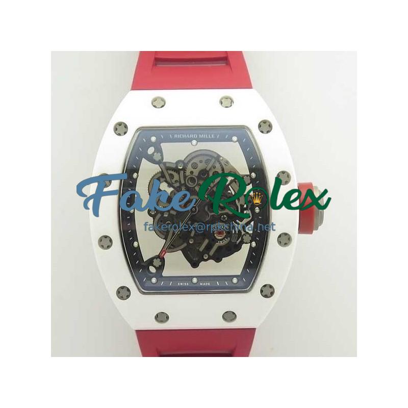 Replica Richard Mille RM055 KV V2 White Ceramic Skeleton Dial M8215