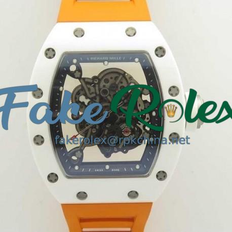 Replica Richard Mille RM055 KV V2 White Ceramic Skeleton Dial M8215