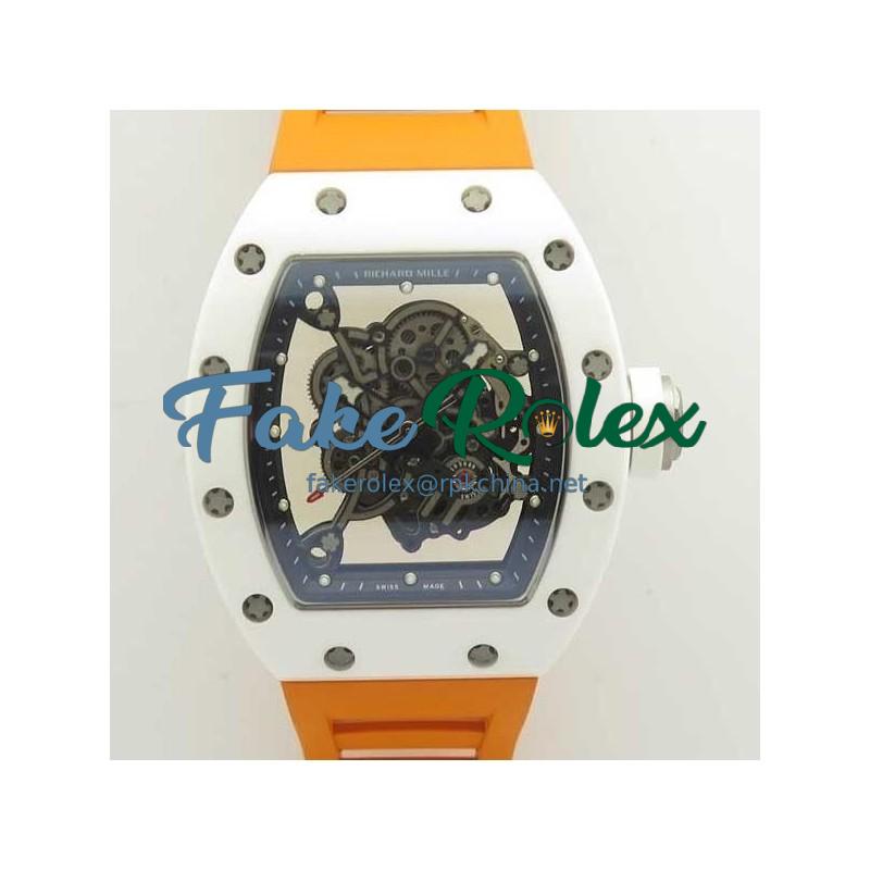 Replica Richard Mille RM055 KV V2 White Ceramic Skeleton Dial M8215