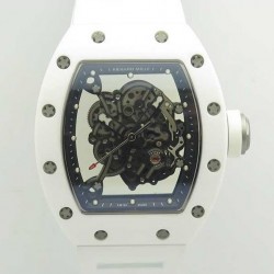 Replica Richard Mille RM055 KV V2 White Ceramic Skeleton Dial M8215