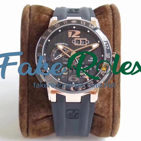 Replica Ulysse Nardin El Toro GMT +/- Perpetual Calendar 326-03-3 TWA Rose Gold Black Dial Swiss UN-32