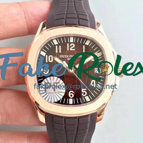 Replica Patek Philippe Aquanaut Jumbo 5167R-001 PF Rose Gold Chocolate Dial Swiss 324SC