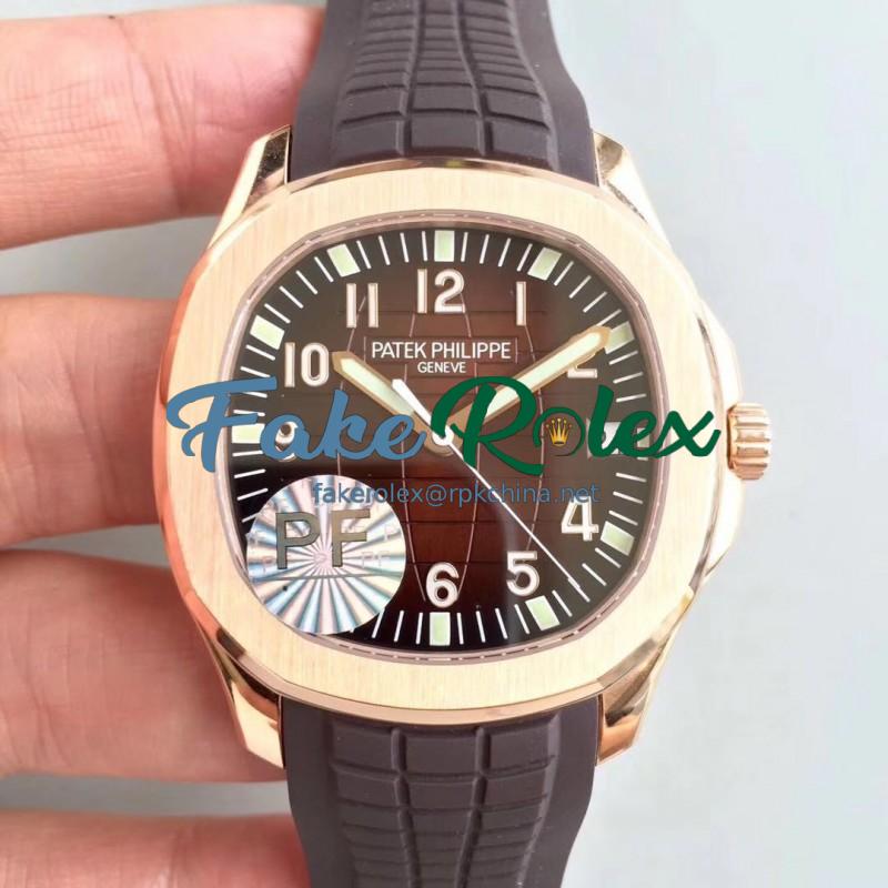 Replica Patek Philippe Aquanaut Jumbo 5167R-001 PF Rose Gold Chocolate Dial Swiss 324SC