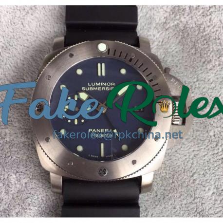 Replica Panerai Luminor Submersible GMT Regatta PAM371 ZF Titanium Black Dial Swiss P9001