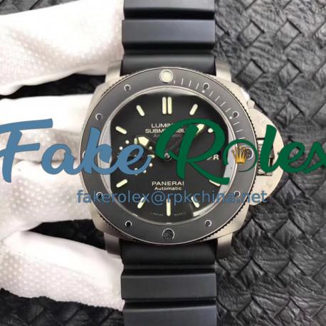 Replica Panerai Luminor Submersible 1950 Amagnetic 3 Days PAM389 VS V2 Titanium Black Dial Swiss P9000