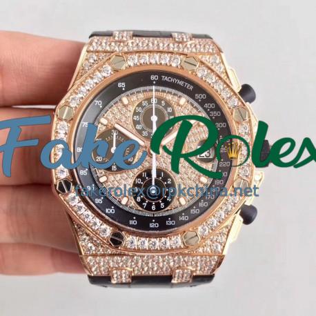 Replica Audemars Piguet Royal Oak Offshore 26067OR.ZZ.D002CR.01 JF V3 Rose Gold & Diamonds Diamond Dial Swiss 7750