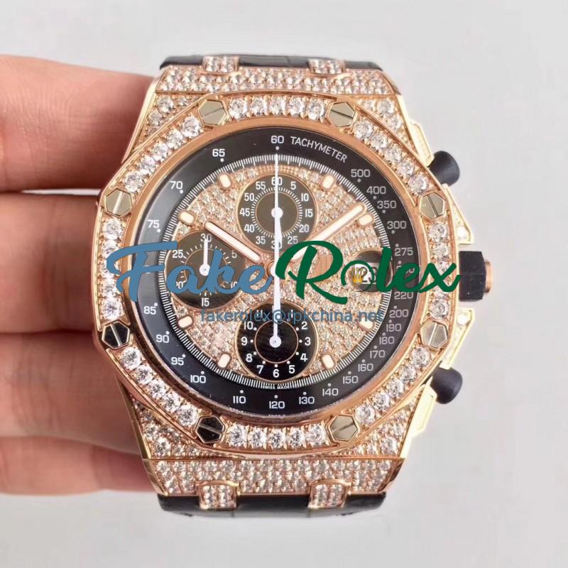 Replica Audemars Piguet Royal Oak Offshore 26067OR.ZZ.D002CR.01 JF V3 Rose Gold & Diamonds Diamond Dial Swiss 7750