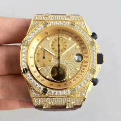 Replica Audemars Piguet Royal Oak Offshore 26067OR.ZZ.D002CR.01 JF V2 Yellow Gold & Diamonds Diamond Dial Swiss 7750