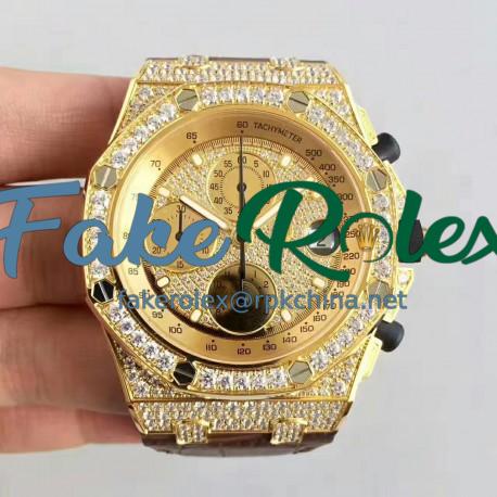 Replica Audemars Piguet Royal Oak Offshore 26067OR.ZZ.D002CR.01 JF V2 Yellow Gold & Diamonds Diamond Dial Swiss 7750