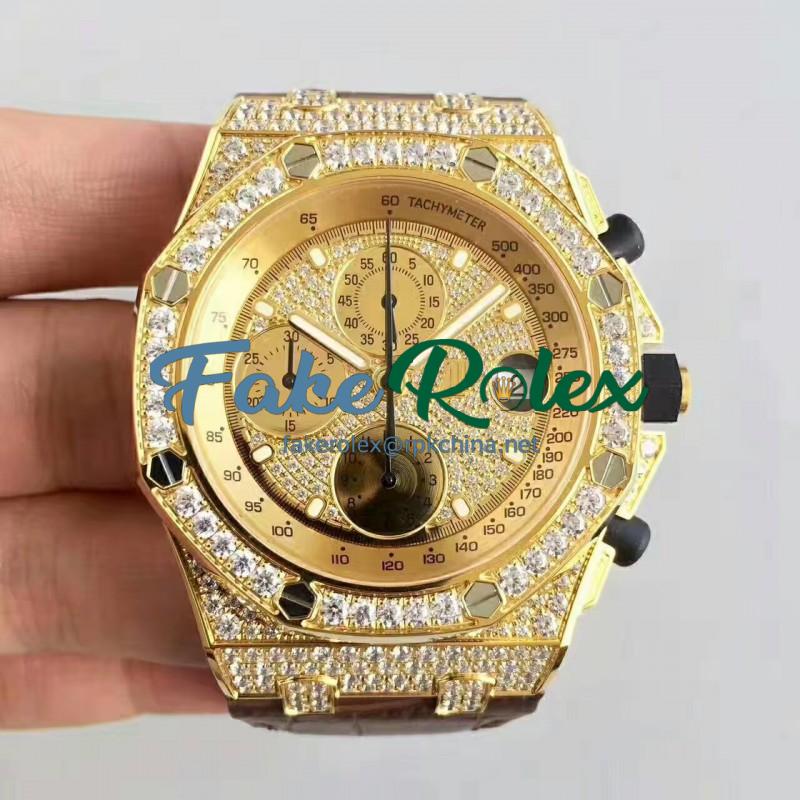 Replica Audemars Piguet Royal Oak Offshore 26067OR.ZZ.D002CR.01 JF V2 Yellow Gold & Diamonds Diamond Dial Swiss 7750