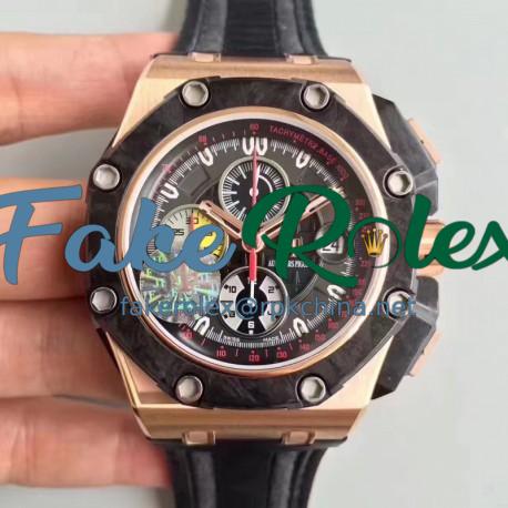 Replica Audemars Piguet Royal Oak Offshore Grand Prix 26290RO.OO.A001VE.01 JF V2 Rose Gold Black Dial Swiss 3126