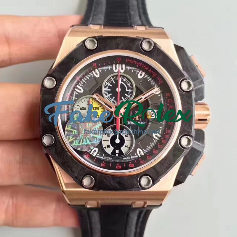 Replica Audemars Piguet Royal Oak Offshore Grand Prix 26290RO.OO.A001VE.01 JF V2 Rose Gold Black Dial Swiss 3126