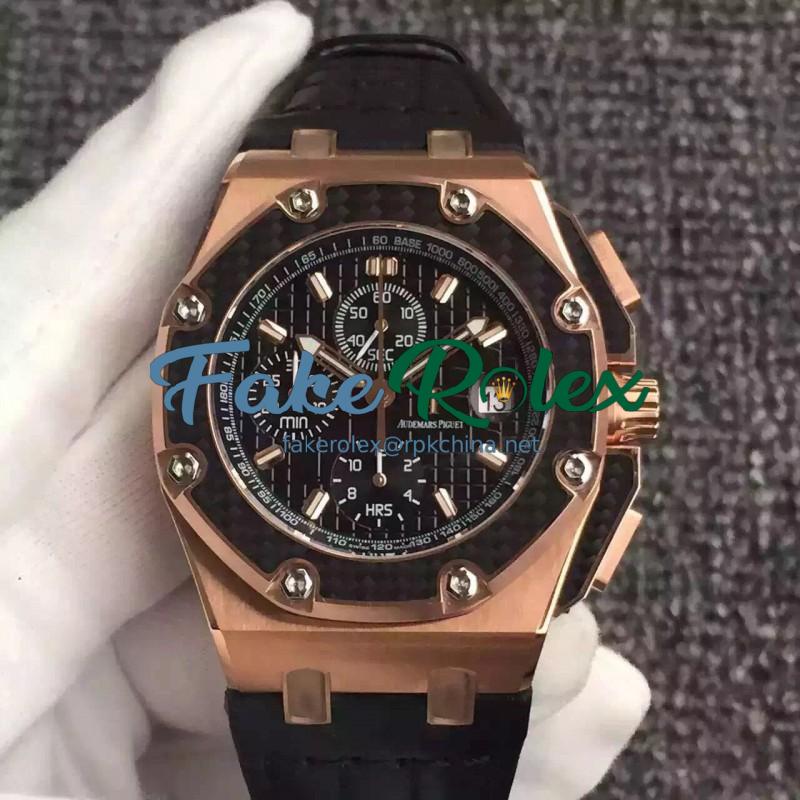 Replica Audemars Piguet Royal Oak Offshore Juan Pablo Montoya 26030RO.00.D001IN.01 JF V2 Rose Gold Black Dial Swiss 2840