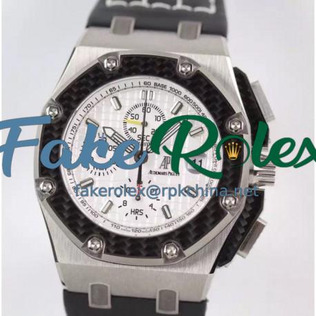 Replica Audemars Piguet Royal Oak Offshore Juan Pablo Montoya 2603010.OO.D001IN.01 JF V2 Titanium White Dial Swiss 2840