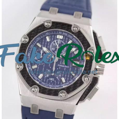 Replica Audemars Piguet Royal Oak Offshore Juan Pablo Montoya 26030PO.00.D021IN.01 JF V2 Stainless Steel Blue Dial Swiss 2840