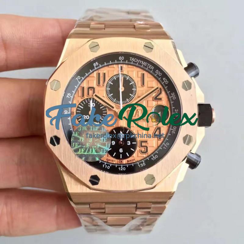 Replica Audemars Piguet Royal Oak Offshore 26470OR.OO.1000OR.01 JF V2 Rose Gold Gold Dial Swiss 3126