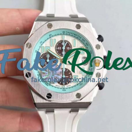 Replica Audemars Piguet Royal Oak Offshore Montauk Highway 26187ST.OO.D801CR.01 JF V2 Stainless Steel White Dial Swiss 7750