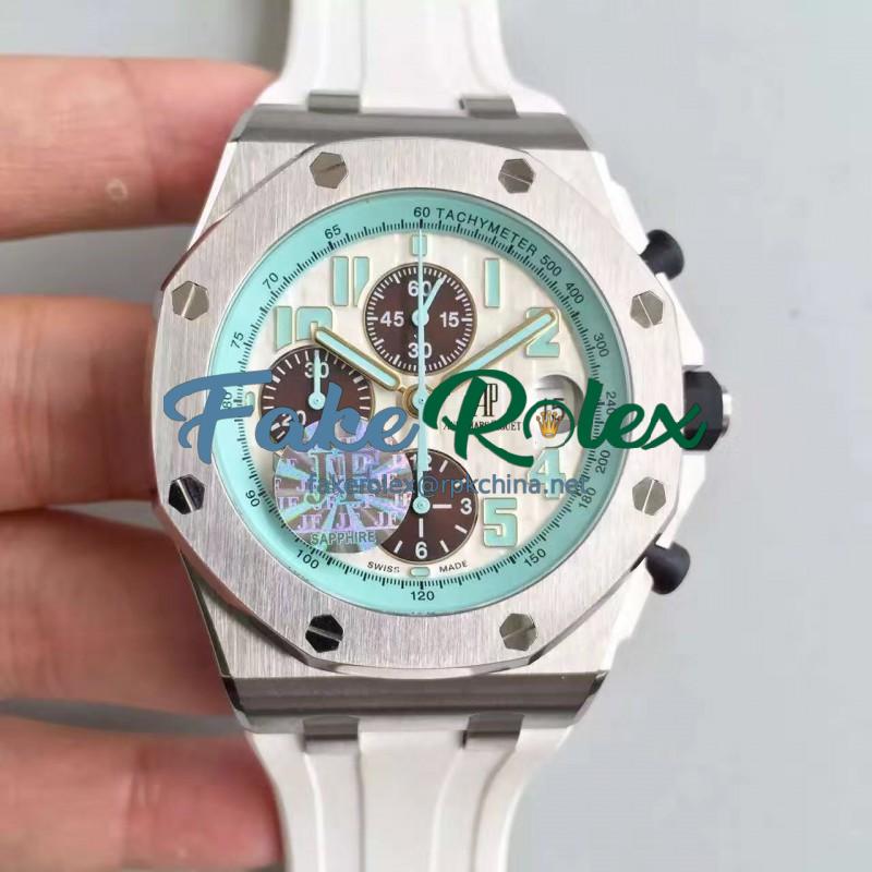 Replica Audemars Piguet Royal Oak Offshore Montauk Highway 26187ST.OO.D801CR.01 JF V2 Stainless Steel White Dial Swiss 7750