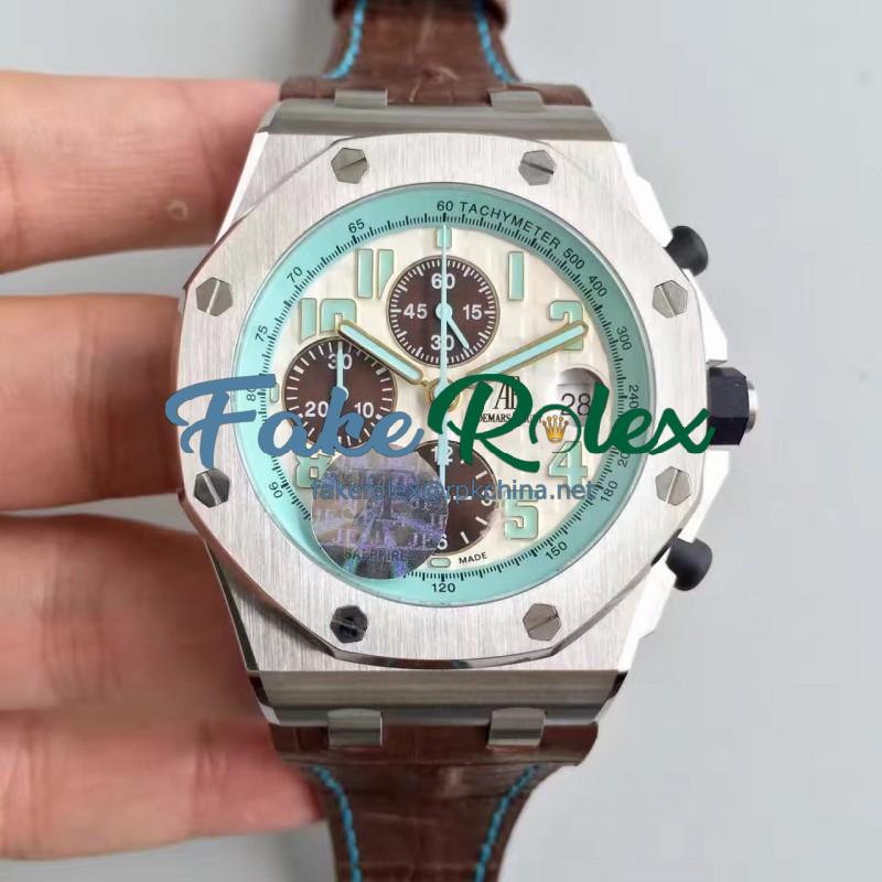 Replica Audemars Piguet Royal Oak Offshore Montauk Highway 26187ST.OO.D801CR.01 JF V2 Stainless Steel White Dial Swiss 7750