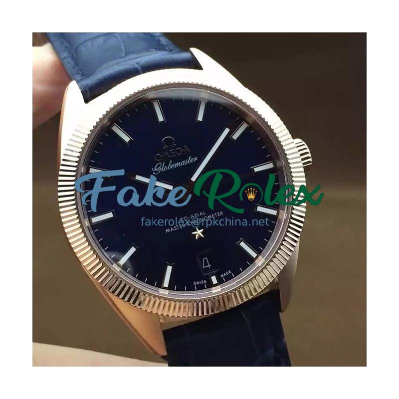 Replica Omega Constellation Globemaster 39MM Rose Gold Blue Dial Swiss 8913