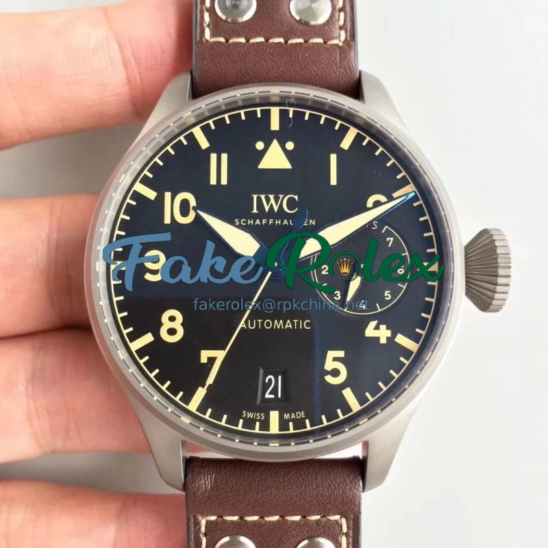 Replica IWC Big Pilot Heritage IW501004 ZF Titanium Black Dial Swiss 52110