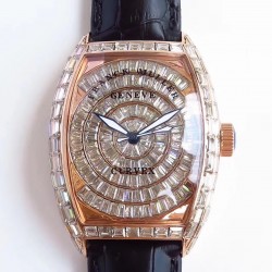 Replica Franck Muller Cintree Curvex 8880 CC AT D ABF Rose Gold & Diamonds Diamond Dial Swiss 2824-2