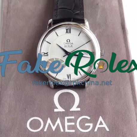 Replica Omega De Ville Prestige Co-Axial 39.5MM 424.53.40.20.04.001 MKS V4 Stainless Steel White Dial M9015