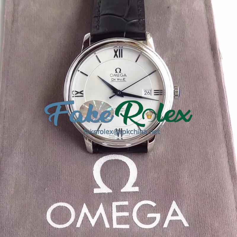 Replica Omega De Ville Prestige Co-Axial 39.5MM 424.53.40.20.04.001 MKS V4 Stainless Steel White Dial M9015