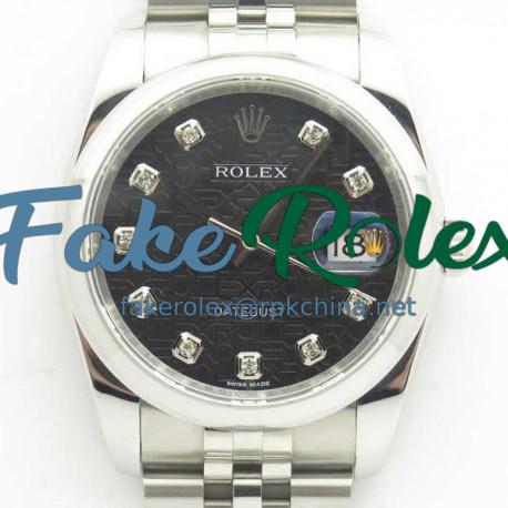 Replica Rolex Datejust 36MM 116234 DJ V2 Stainless Steel Black Anniversary Jubilee Dial Swiss 3135